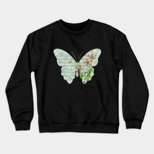 Floral Sheet Music - Butterfly Crewneck Sweatshirt